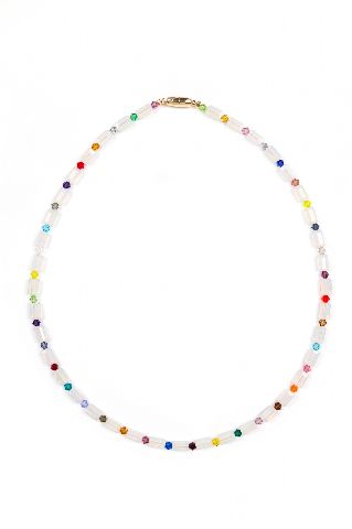 Vibrant Beaded Necklace with Opalite & Crystal Accents