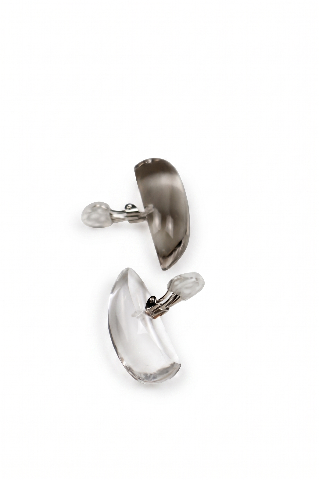 Clear Faceted Crystal Drop Pair — image 3