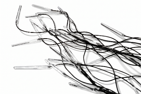 Modern Clear Crystal Black Cord Necklace — image 5