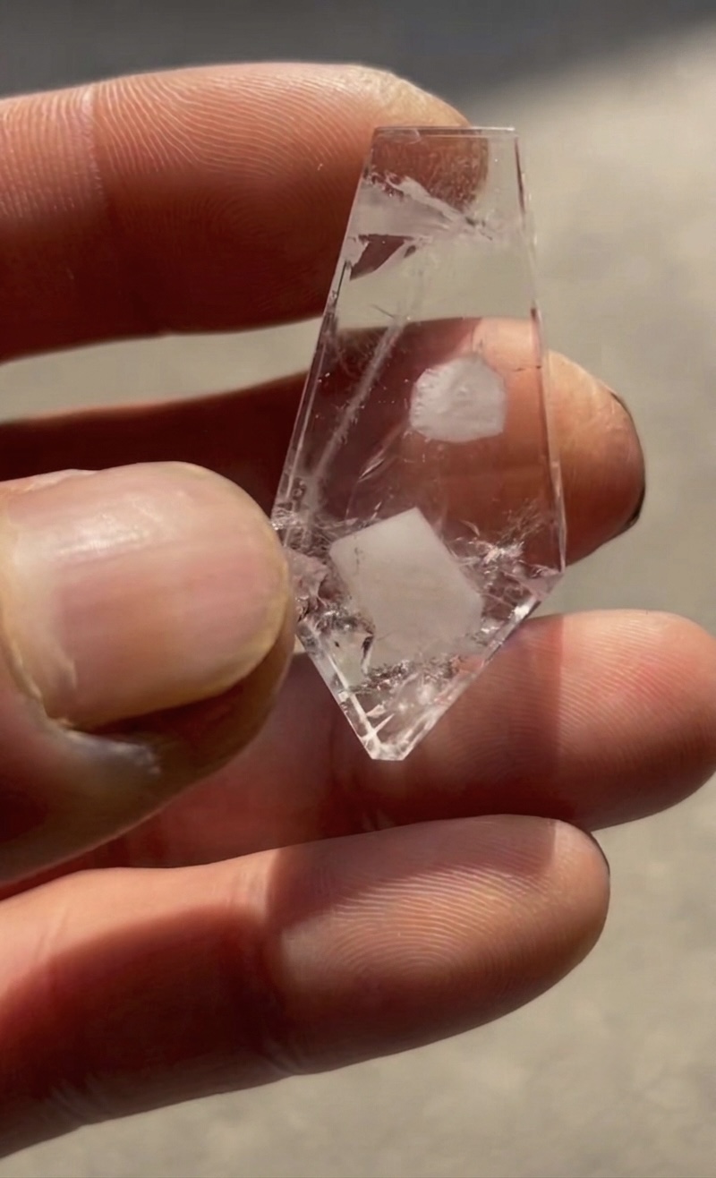 Clear Quartz Crystal Pendant with Natural Inclusions