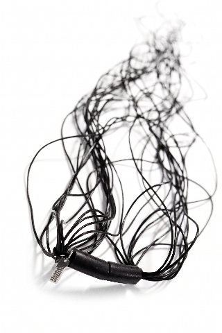 Modern Clear Crystal Black Cord Necklace — image 4