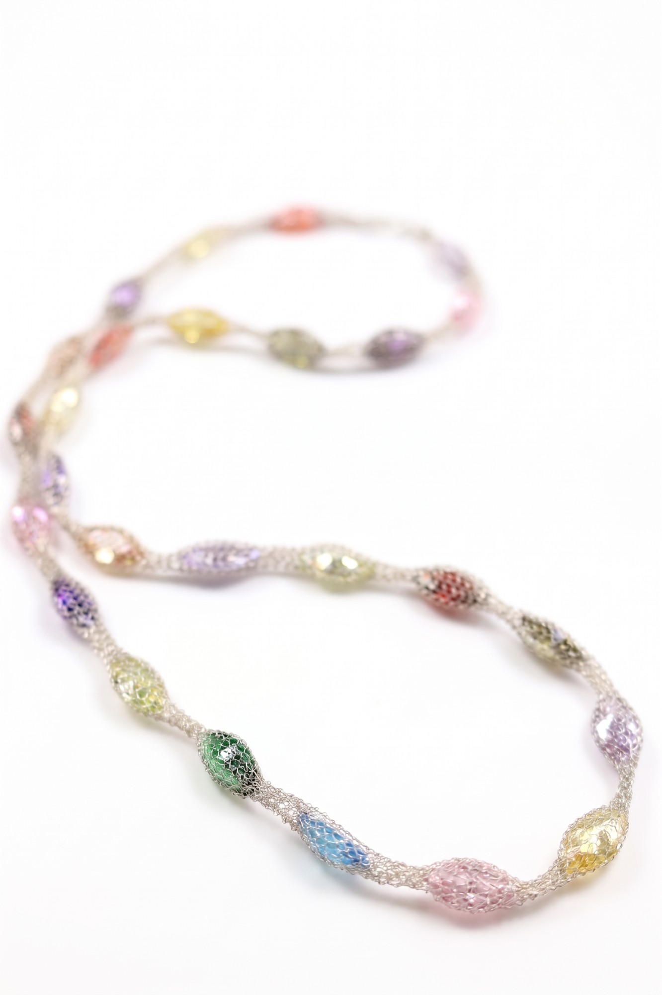 The Spectrum Marquise Silver Mesh Necklace — image 3