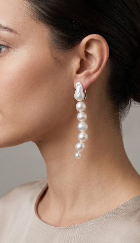 Teardrop Baroque Pearl Dangle Earrings — image 4