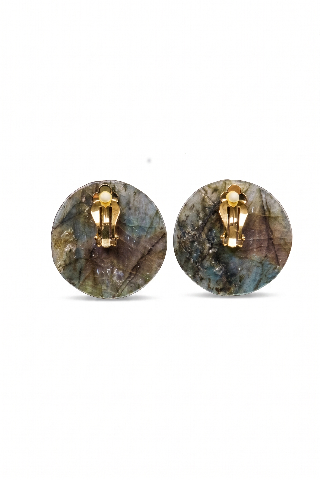 Pair of Oval Labradorite Cabochons with Iridescent Flash alternate view