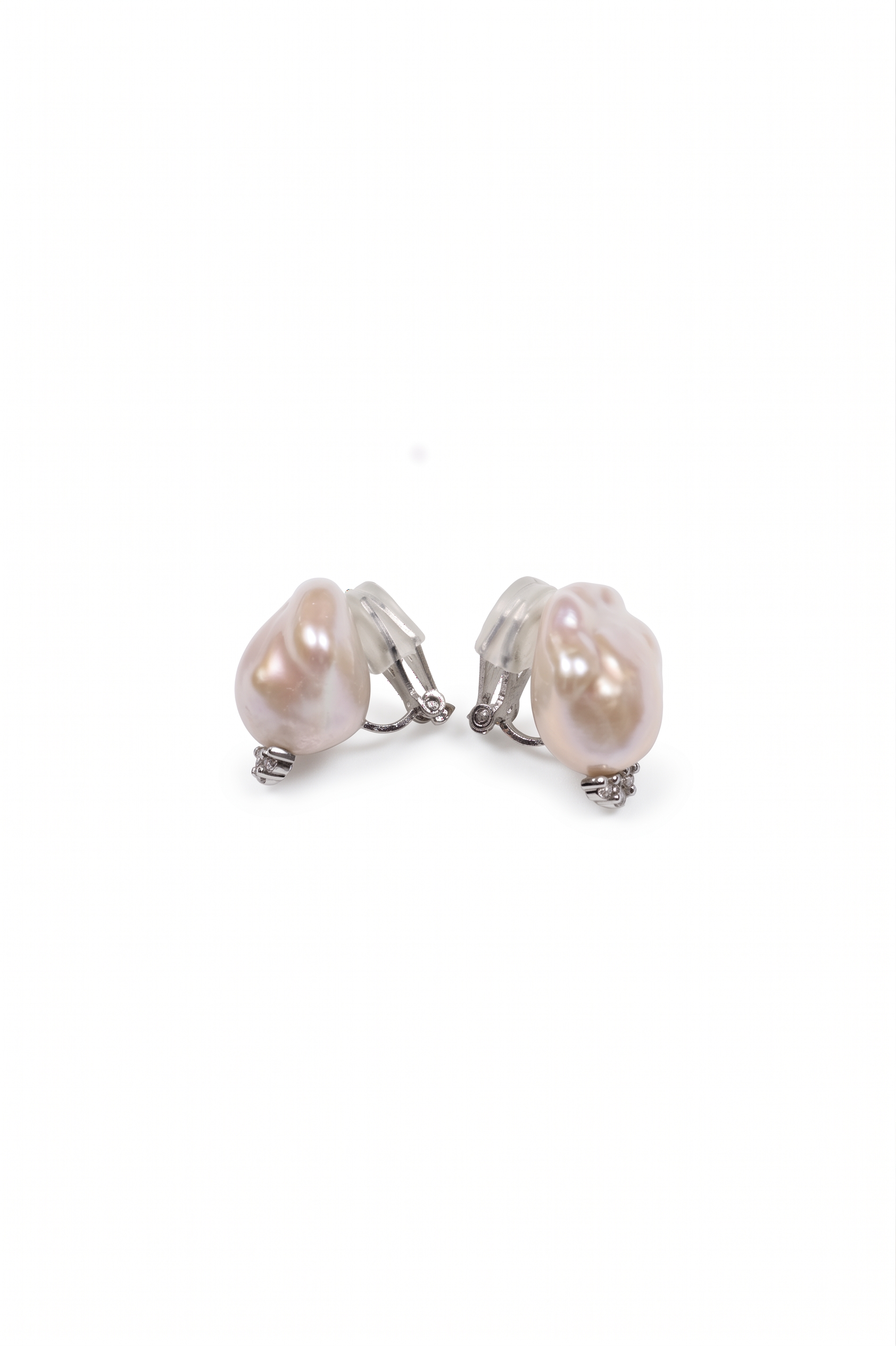 Baroque Pearl &CZ Stud Earrings — image 2