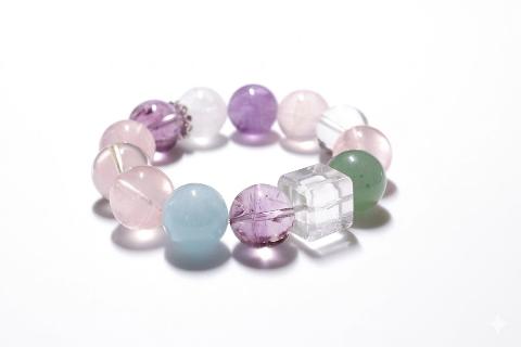 Multi-Gemstone Beaded Bracelet with Sparkle Accent alternate view