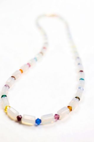 Vibrant Beaded Necklace with Opalite & Crystal Accents — image 3