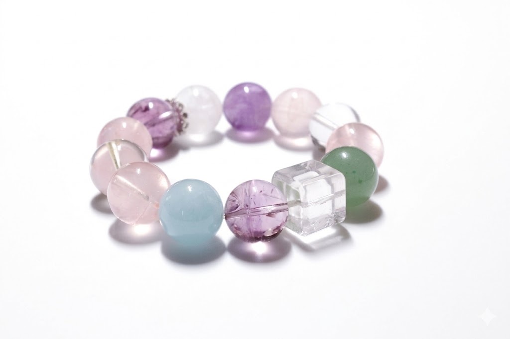 Multi-Gemstone Beaded Bracelet with Sparkle Accent — image 2