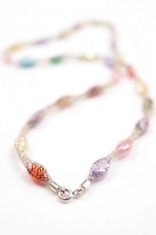 The Spectrum Marquise Silver Mesh Necklace alternate view