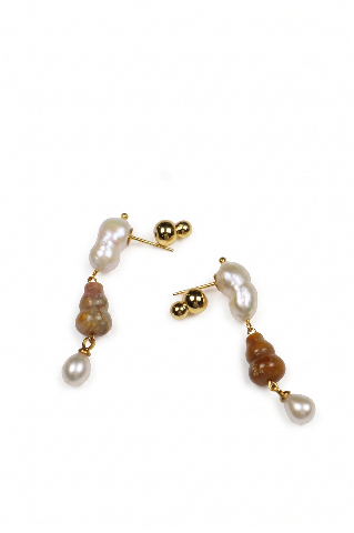 Baroque Pearl & Gourd Dangle Earrings alternate view