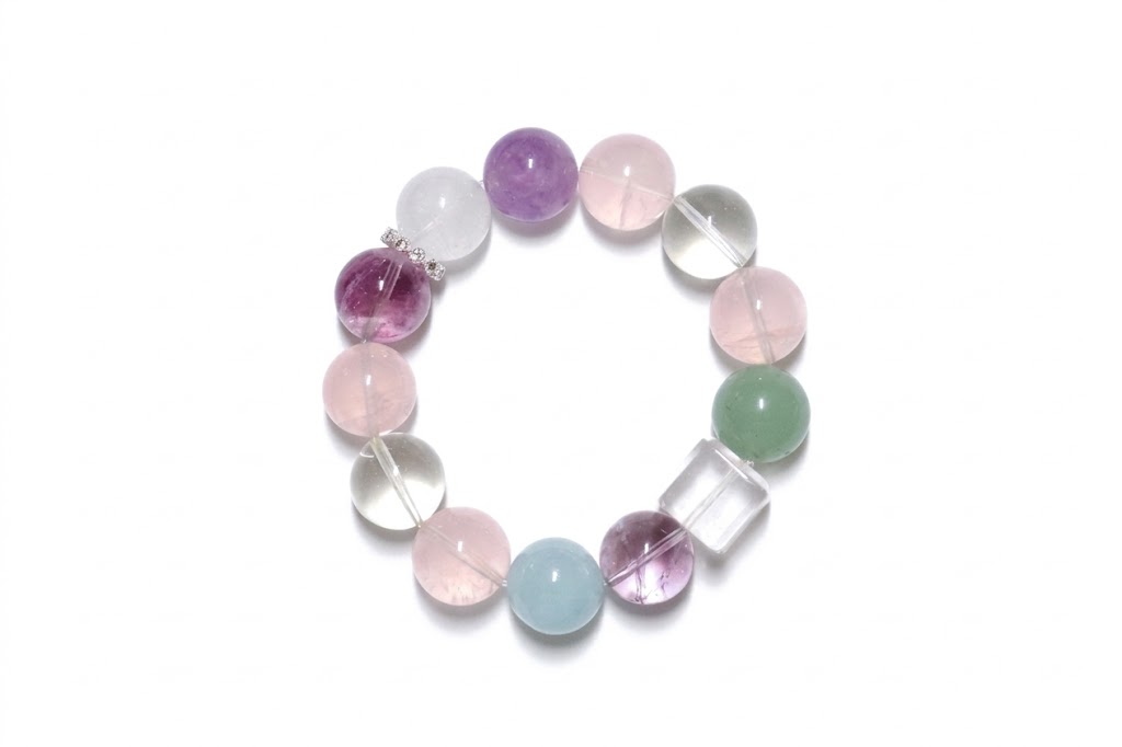 Multi-Gemstone Beaded Bracelet with Sparkle Accent