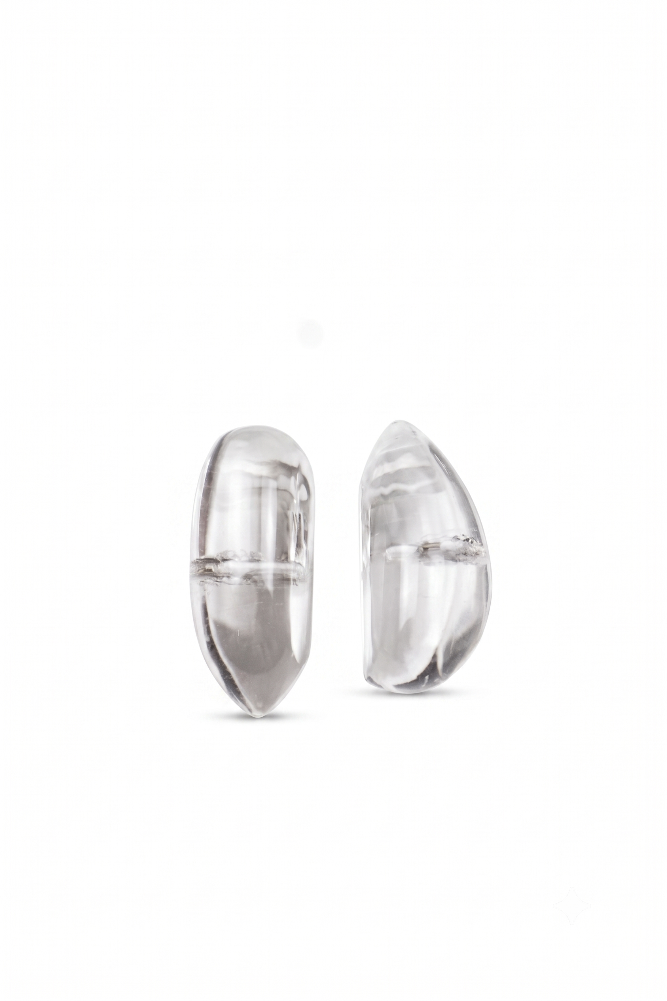 Clear Faceted Crystal Drop Pair — image 1