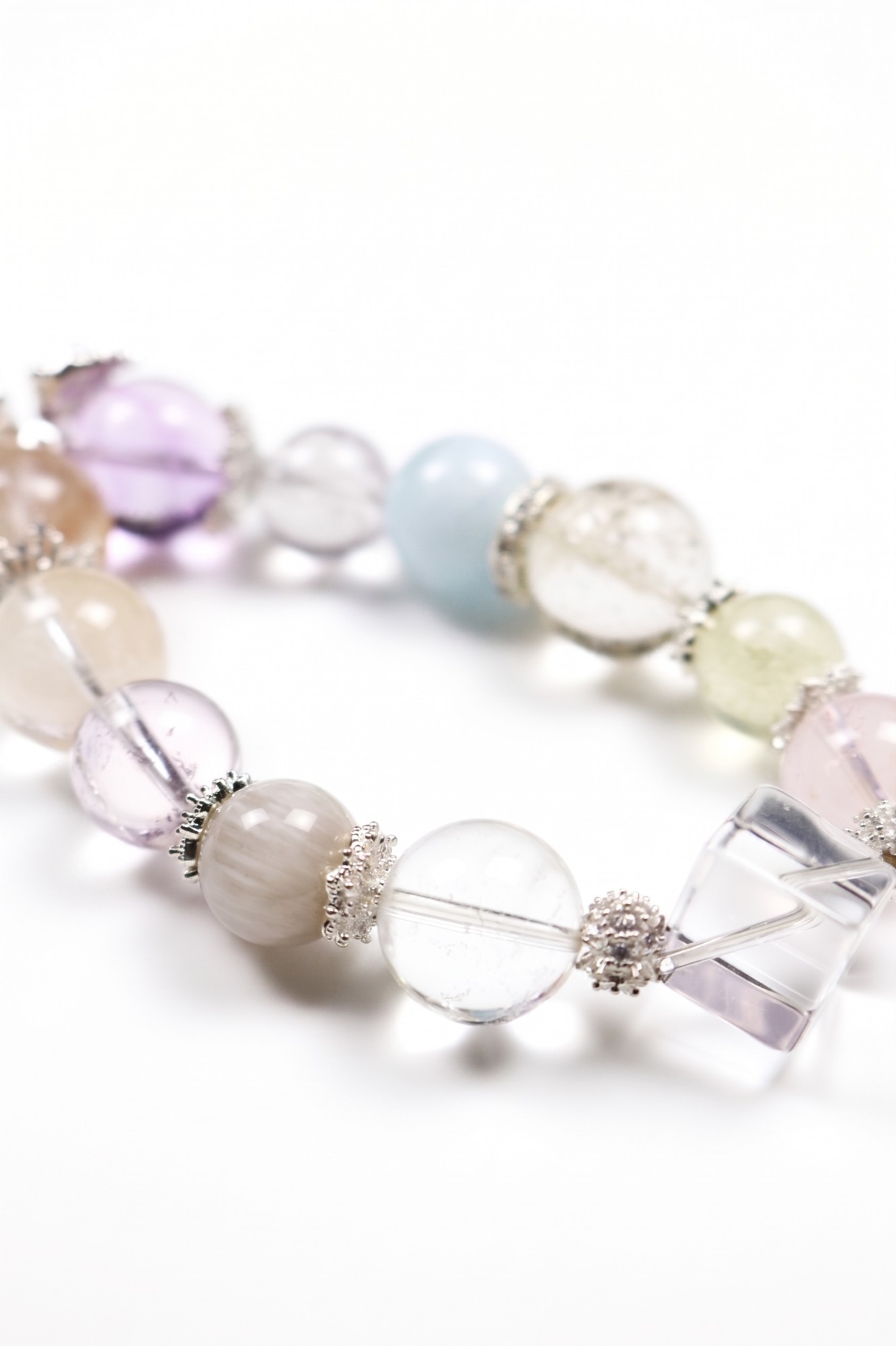 Elegant Multi-Gemstone Beaded Bracelet with Tassel Charm — image 2