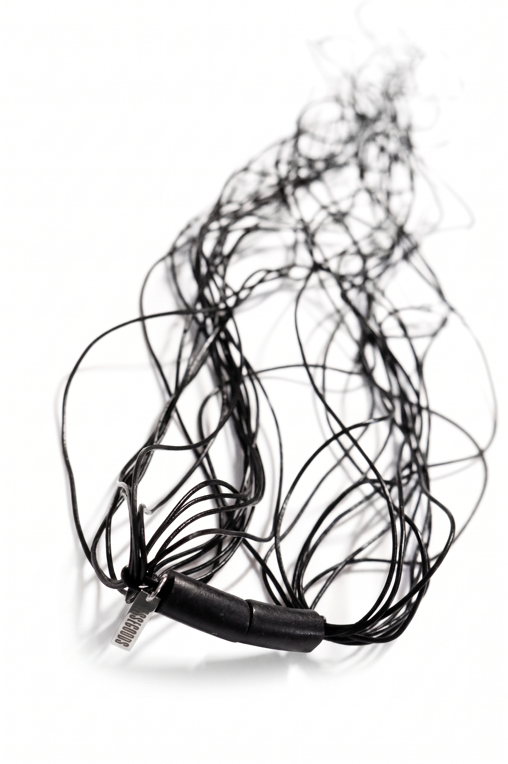 Modern Clear Crystal Black Cord Necklace — image 4