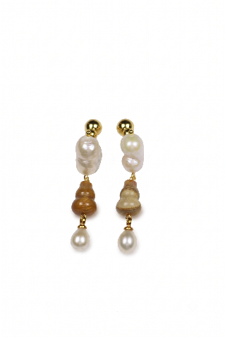Baroque Pearl & Gourd Dangle Earrings