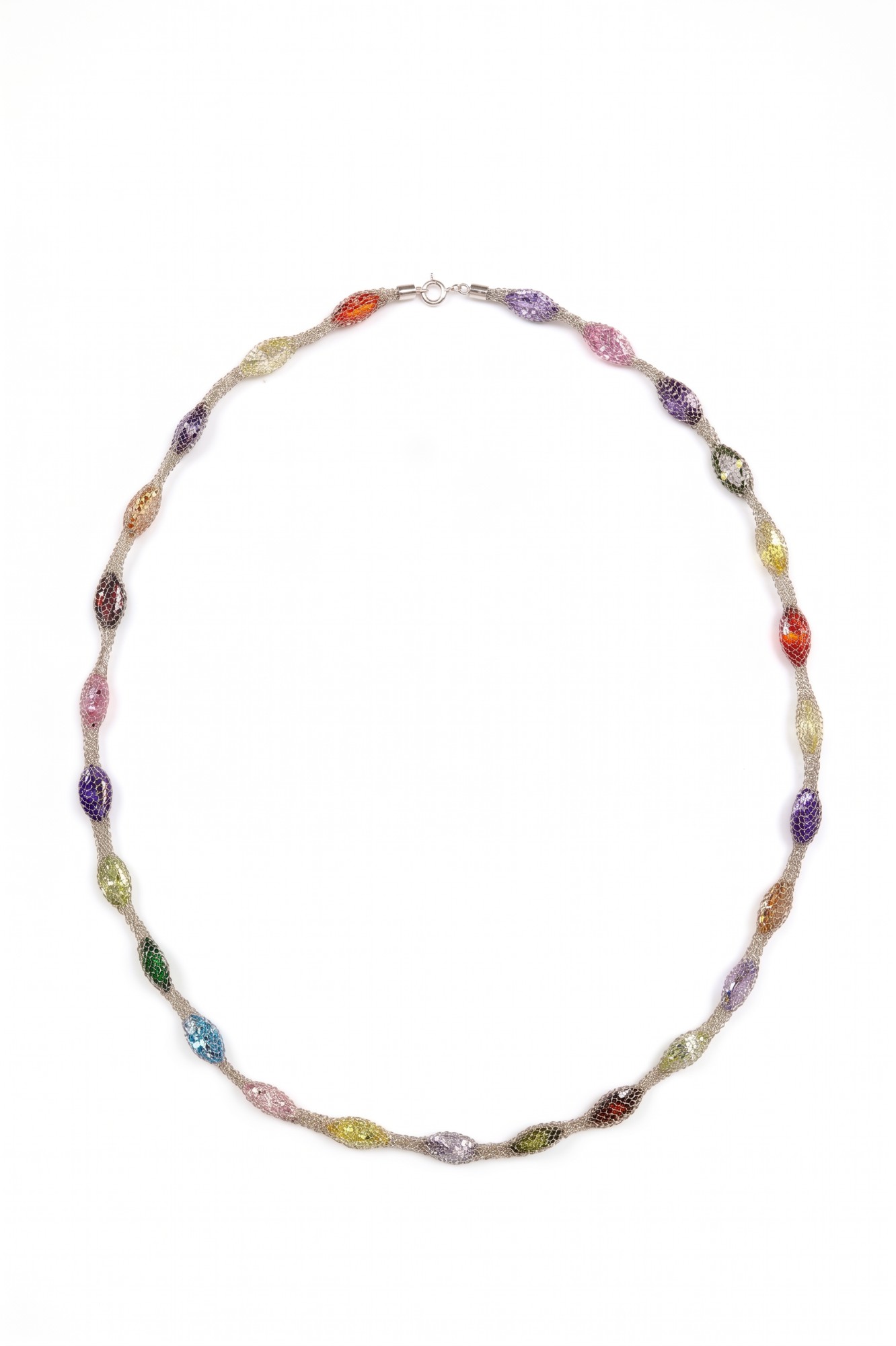 The Spectrum Marquise Silver Mesh Necklace — image 1