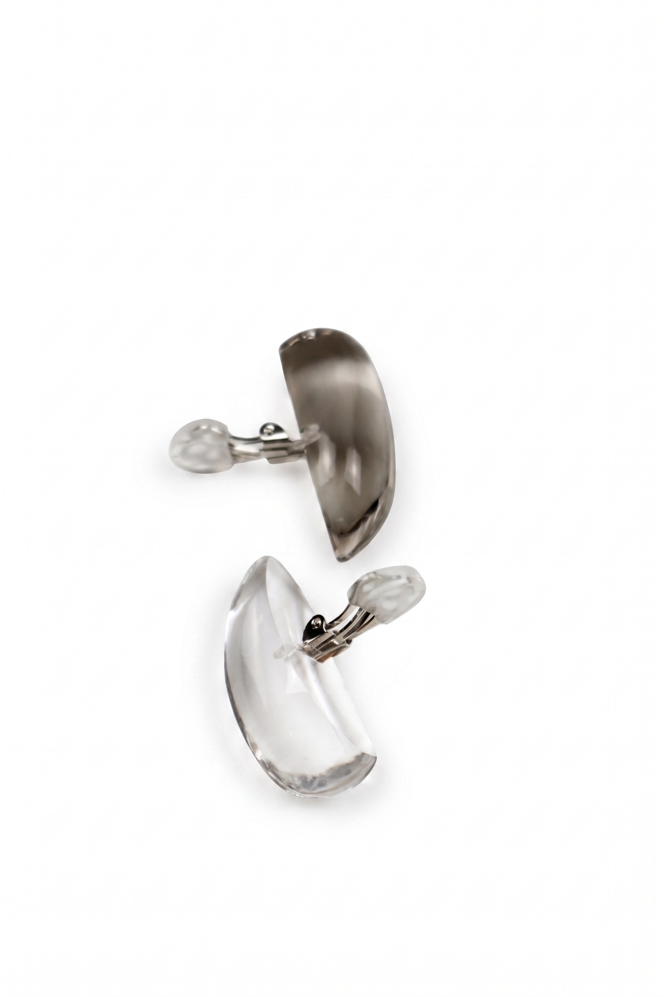 Clear Faceted Crystal Drop Pair — image 3