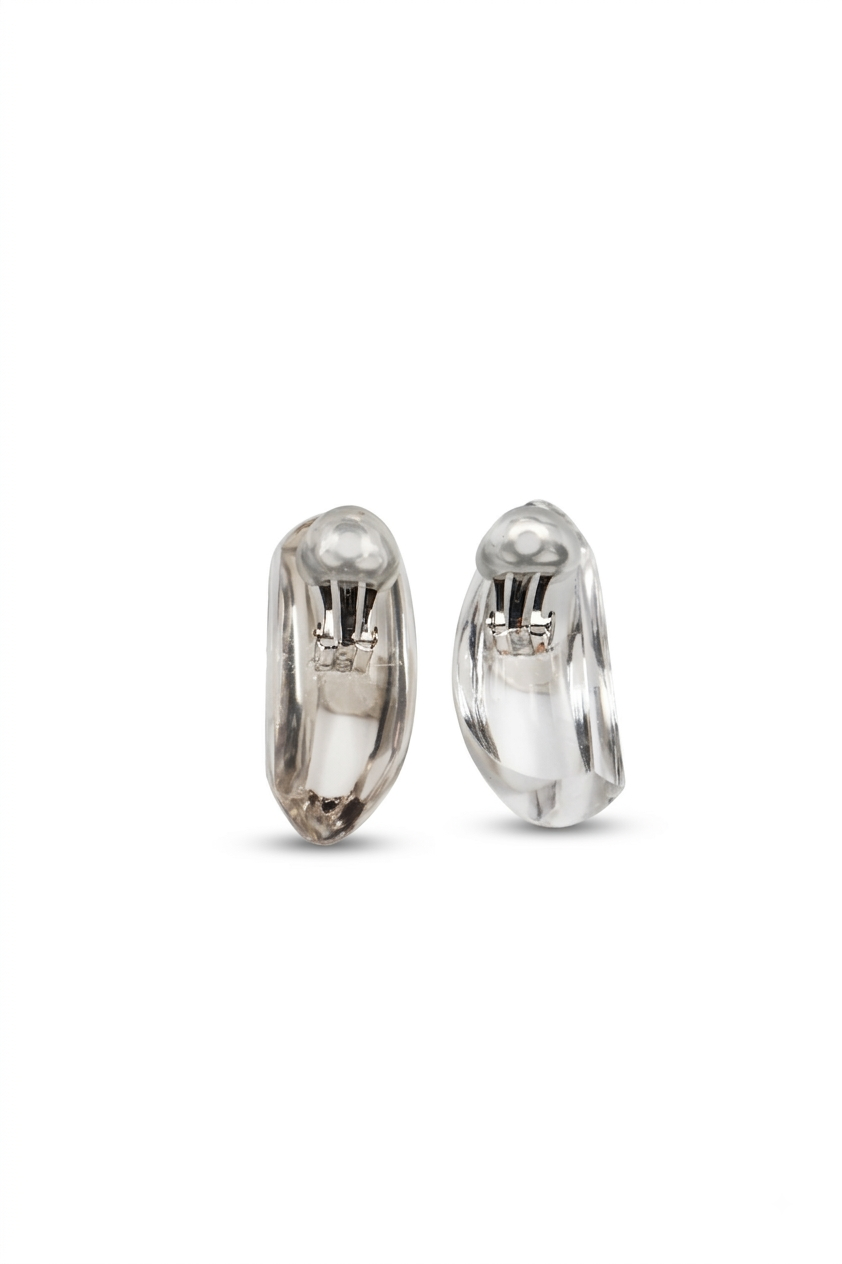 Clear Faceted Crystal Drop Pair — image 2