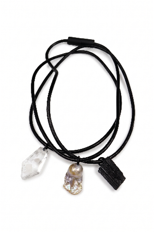 Clear Quartz Crystal Pendant with Natural Inclusions alternate view