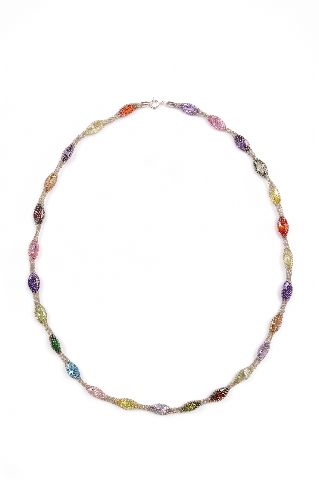 The Spectrum Marquise Silver Mesh Necklace