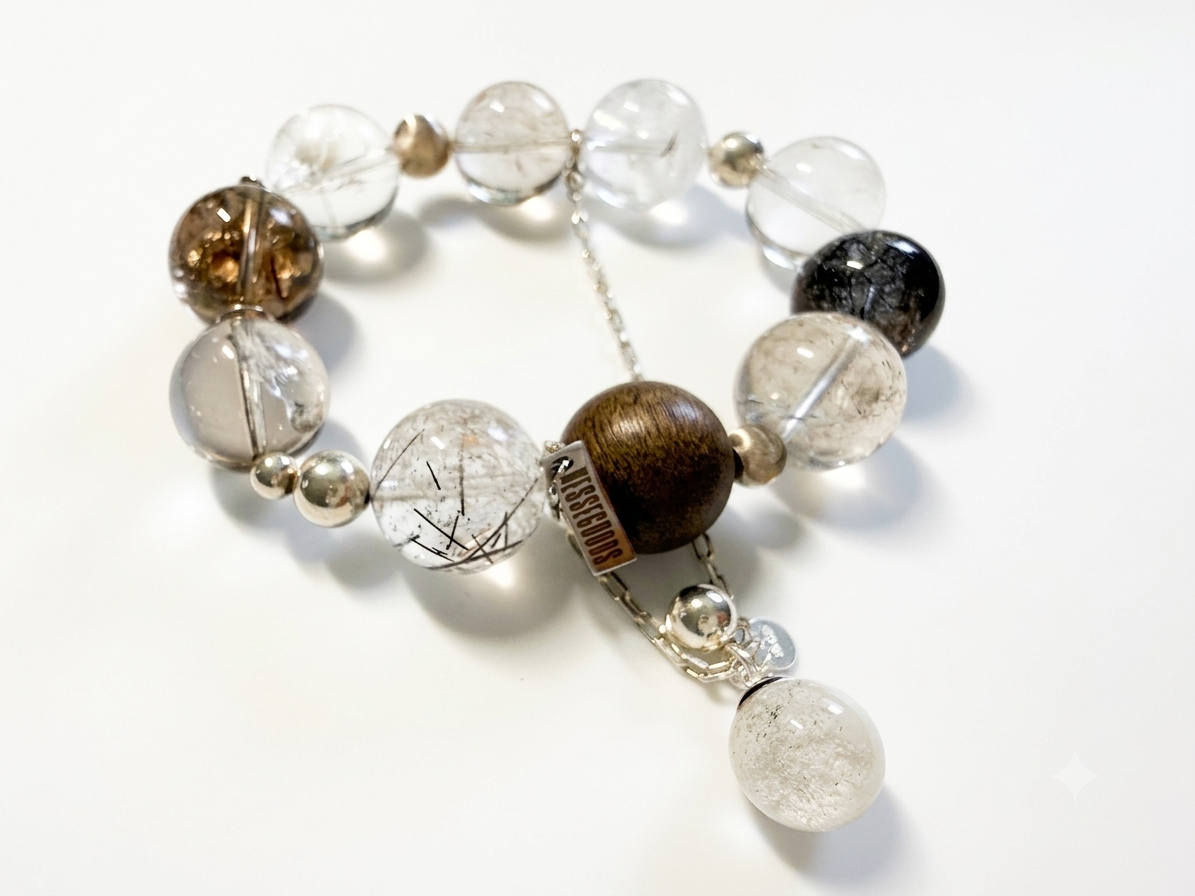 MISSGOODS Mixed Stone Beaded Bracelet with Silver Accents — image 4